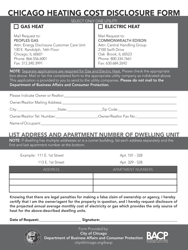 peoples gas heating disclosure Preview on Page 1