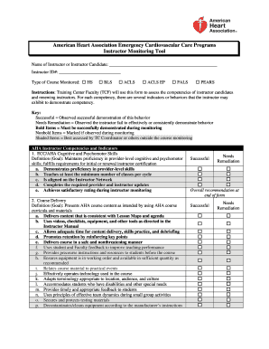 American Heart Association Instructor Monitoring Tool