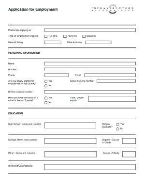 Employment Application Form