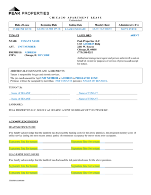 Chicago Apartment Lease Agreement