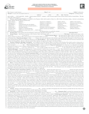 Chicago Condominium Real Estate Sale Contract