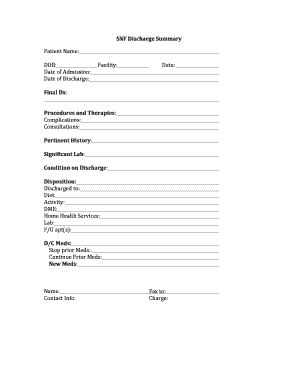 SNF Discharge Summary