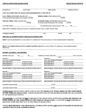 Graduation Application Form