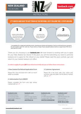 New Zealand Tax Refund Application Form