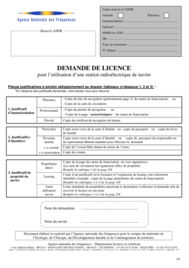Demande de licence pour l’utilisation d’une station radioélectrique
