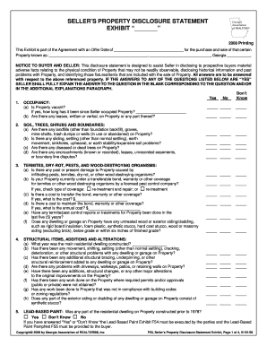 Seller’s Property Disclosure Statement