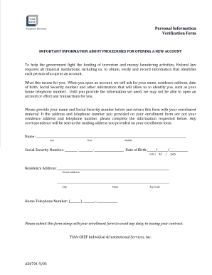 Personal Information Verification Form