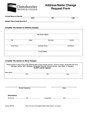 Address/Name Change Request Form