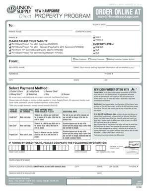 New Hampshire Inmate Property Order Form