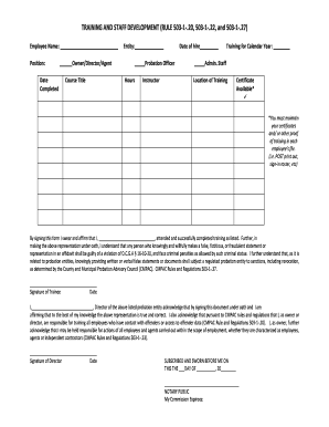 Georgia Probation Employee Training Affidavit