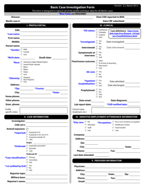 Basic Case Investigation Form