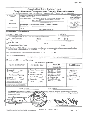 Georgia Campaign Contribution Disclosure Report