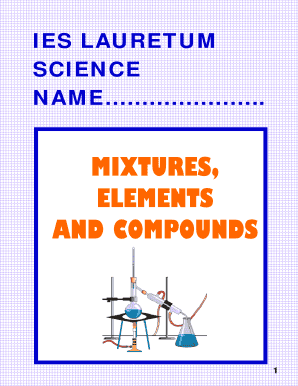 Science Worksheet Mixtures Elements Compounds