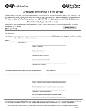 Authorization for Clinic to Bill for Services