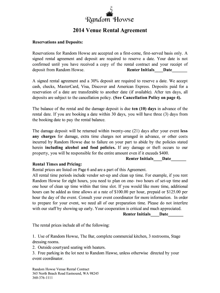 Venue Hire Agreement Template Sfiveband