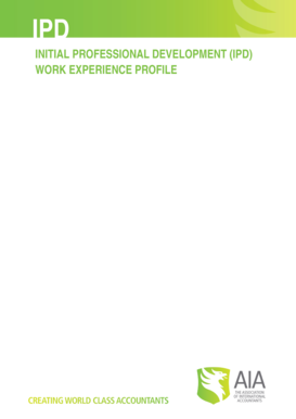 Initial Professional Development Work Experience Profile