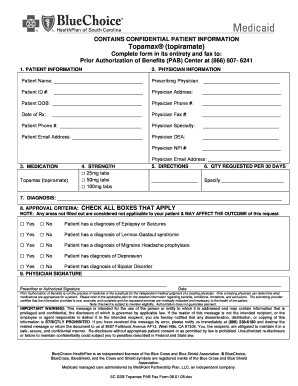 Topamax Prior Authorization Form