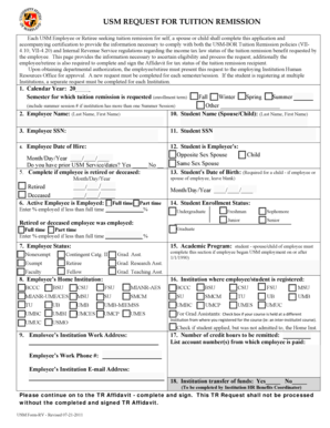 USM Tuition Remission Request Form