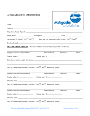 Application for Employment