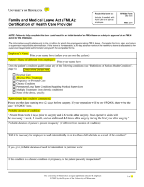 Family and Medical Leave Act Certification Form