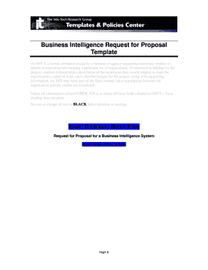 Rfp template - business intelligence rfp template