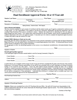Dual Enrollment Approval Form