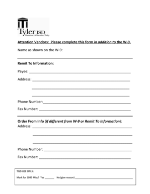 Vendor Payment Information Form