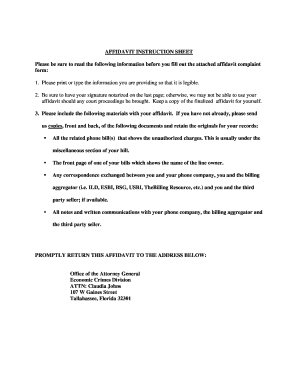 Affidavit Complaint Form