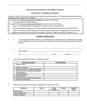 Fidelity and Crime Coverage Application