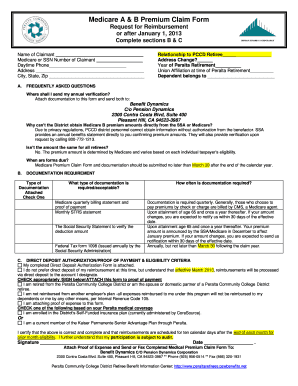 Medicare A & B Premium Claim Form