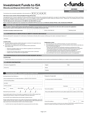 Stocks and Shares ISA Application Form