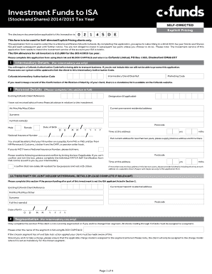 Stocks and Shares ISA Application Form