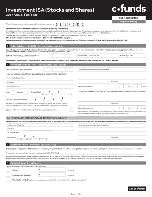 Stocks and Shares ISA Application Form