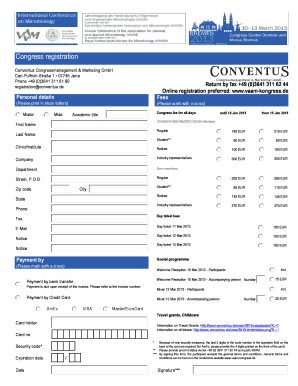 Congress Registration Form