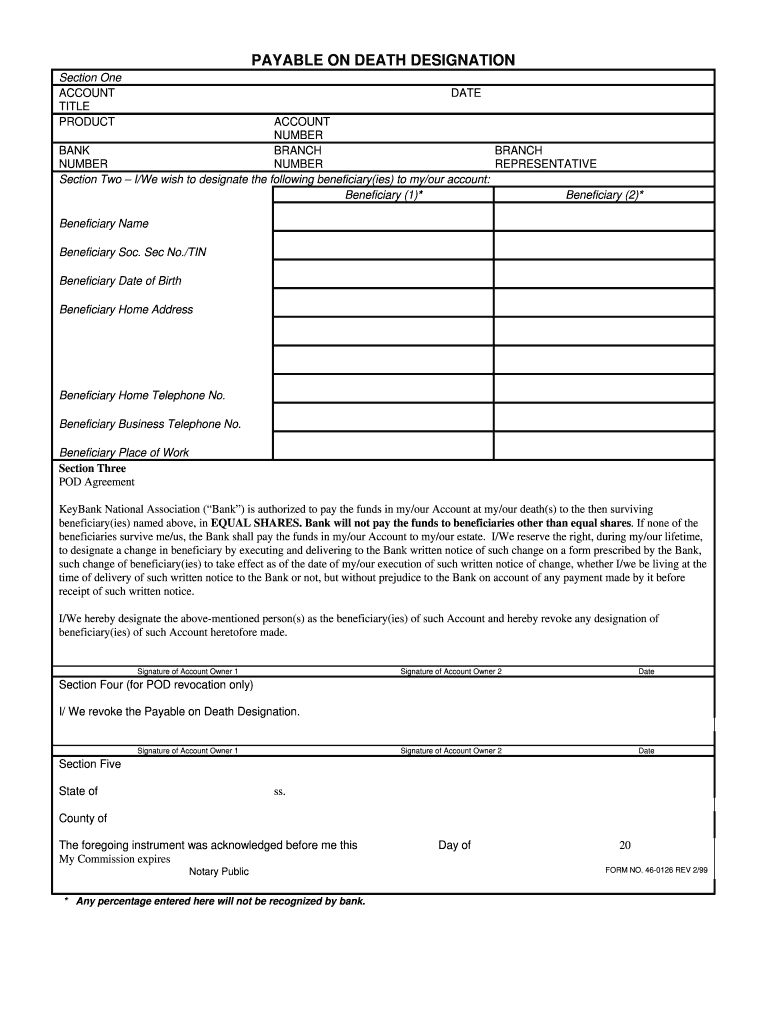 Payable Death Designation Form Fill Online Printable Fillable 