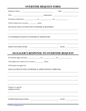 Overtime Request Form