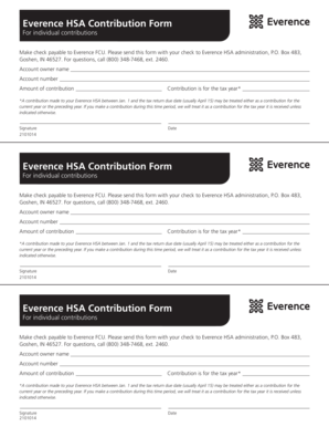 Everence HSA Contribution Form Everence HSA Contribution Form ...