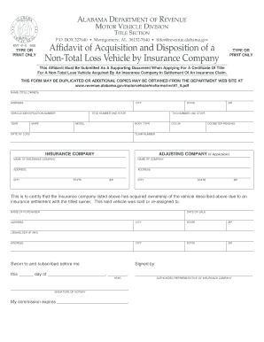 Bill Of Sale Form Alabama Motor Vehicle Affidavit Form - Page 3