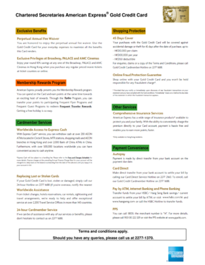 Chartered Secretaries American Express Gold Credit Card Application