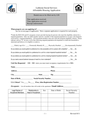 Lutheran Social Services Affordable Housing Application