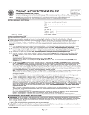 Economic Hardship Deferment Request Form