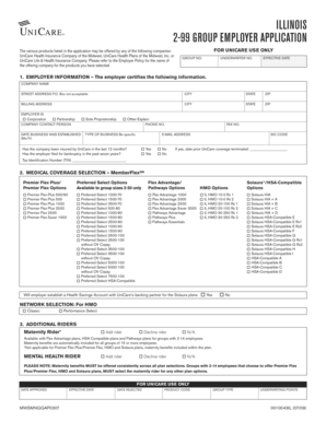 Illinois Group Employer Health Insurance Application