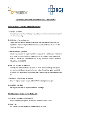 Minimum Essential Coverage Employer Application