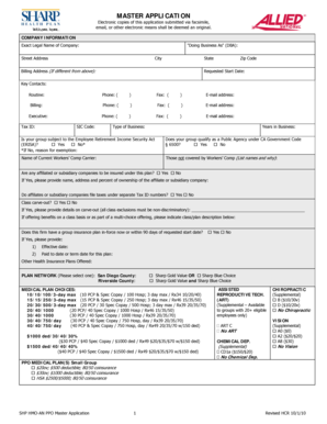Sharp Health Plan HMO-AN PPO Master Application