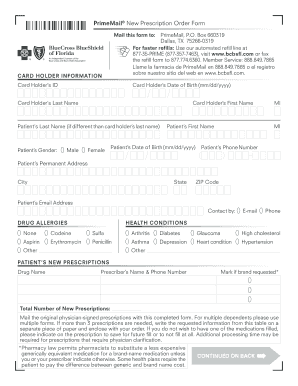 PrimeMail New Prescription Order Form