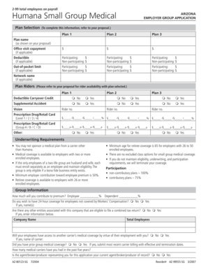 Humana Small Group Medical Employer Group Application