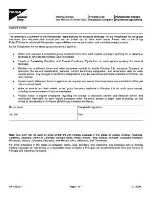 Principal Life Insurance Company Enrollment Agreement