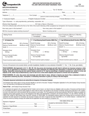Employer Participation Application for Group Insurance