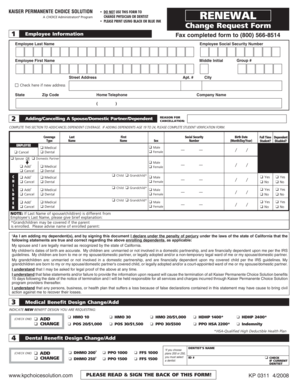 California Employee Health Benefit Change Request Form