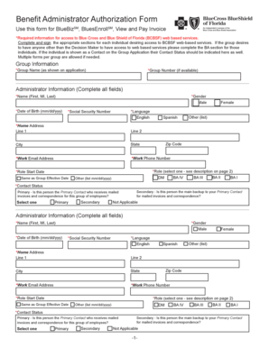 Benefit Administrator Authorization Form